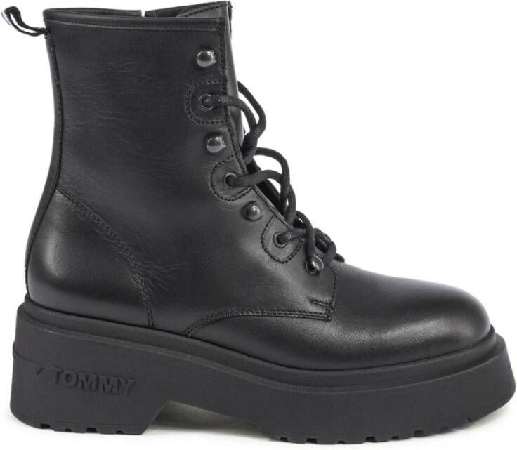 Tommy Jeans Lace Up Dames Schoenen Zwart Maat: 40 Leer Foot Locker