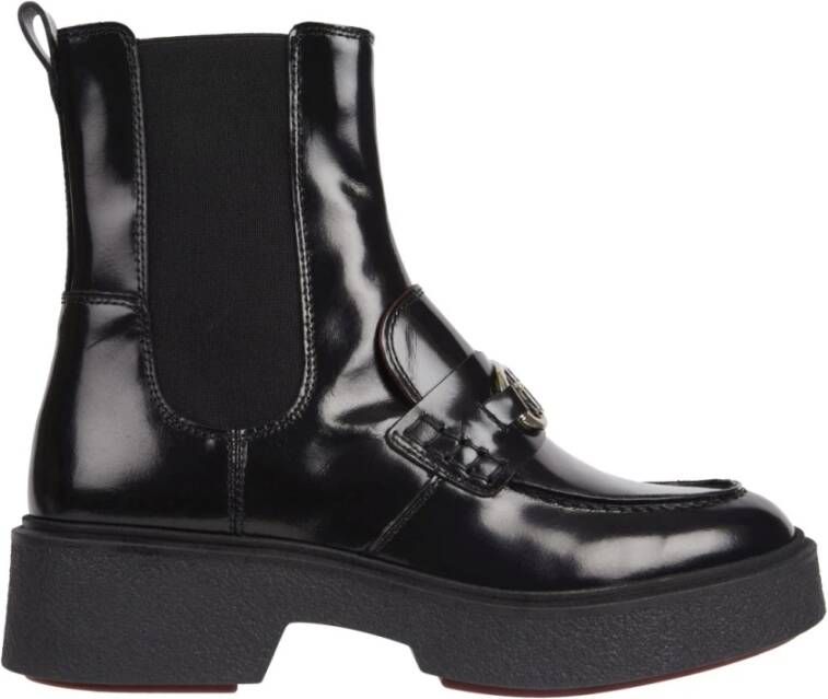 Tommy Hilfiger Zwarte Loafer Enkellaarsjes