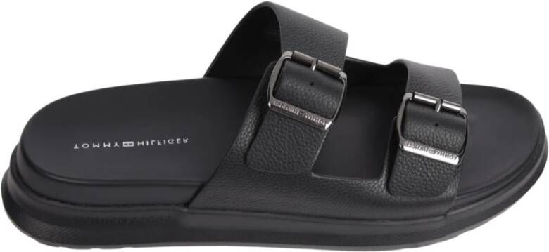 Tommy Hilfiger Slippers D DENSITY HILFIGER LTH SAND zomerschoen comfortabele schoen instapschoen met verstelbare gespen