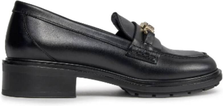 Tommy Hilfiger Zwarte platte schoenen Elegante stijl