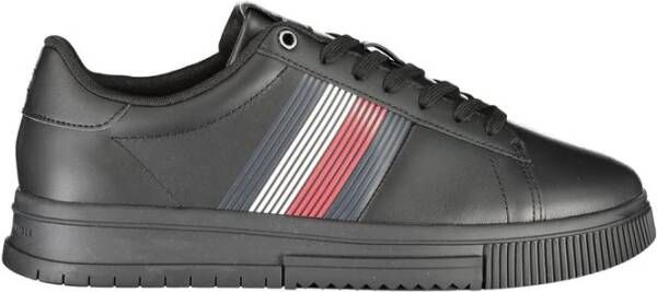 Tommy Hilfiger Zwarte Polyester Sneaker met Contrastdetails