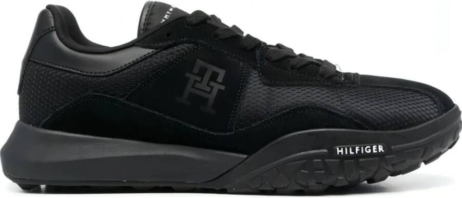 Tommy Hilfiger Zwarte Polyester Sneaker met Contrasterende Details