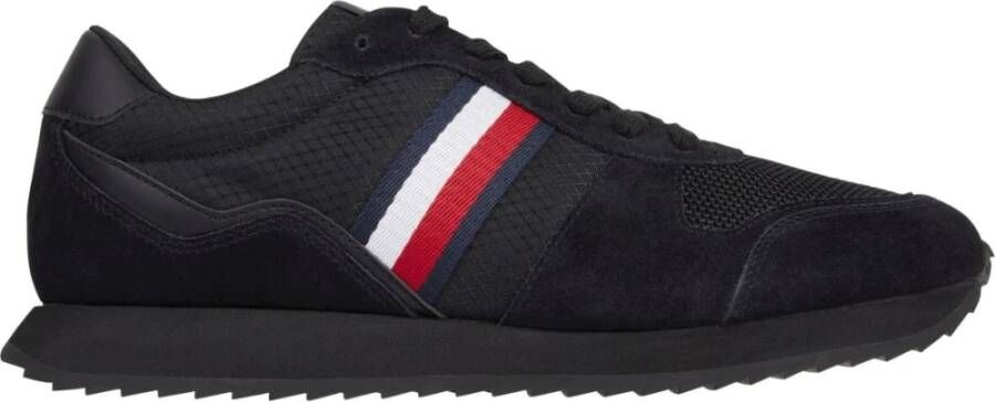 Tommy Hilfiger Zwarte Sneakers Runner Evo Mix Black Heren