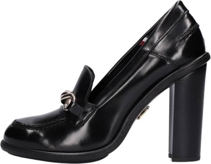 Tommy Hilfiger Zwarte Twist Loafer Pump met Hoge Hak