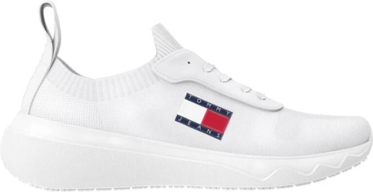 TOMMY JEANS Slip-on sneakers TJW KNIT RUNNER vrijetijdsschoen lage schoen instapschoen met zijlijke logovlag