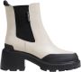 Tommy Jeans Beige Leren Enkellaarsjes Slip-On Beige Dames - Thumbnail 9
