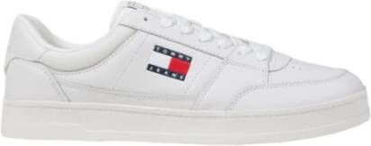 Tommy Jeans Beige Leren Sneakers Herfst Winter Stijl