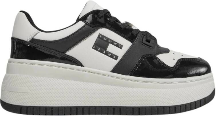 Tommy Jeans Beige Leren Sneakers met Rubberen Zool Multicolor Heren