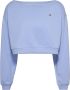 Tommy Jeans Blauwe Crop Sweater Boothals Ballonmouwen - Thumbnail 1