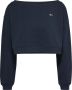 Tommy Jeans Blauwe Crop Sweater Boothals Ballonmouwen - Thumbnail 1