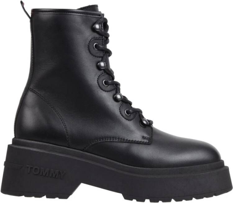 Tommy Jeans Chunky Lace-Up Enkellaarzen Black Dames