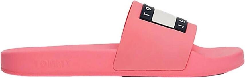 Tommy Jeans Dames Flag Pool Slide Pink Dames