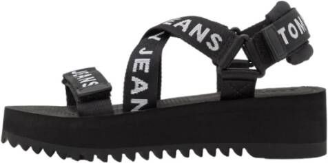 Tommy Jeans Flat Sandals Zwart Dames