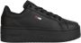 Tommy Hilfiger Zwarte Polyester Sneaker met Contrasterende Details - Thumbnail 1