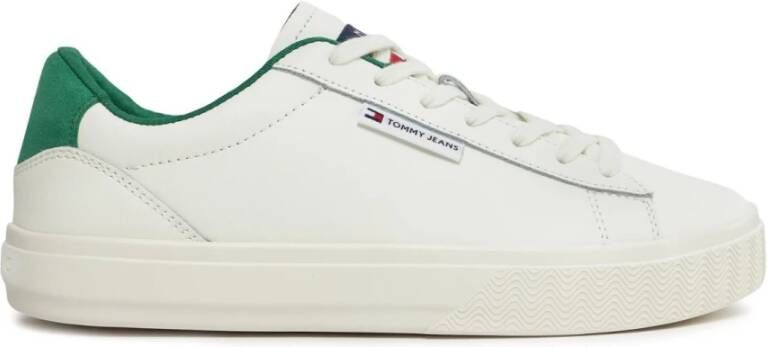 Tommy Jeans Lage Leren Sneakers Wit White Heren