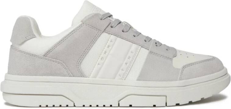 Tommy Jeans Leren Brooklyn Sneakers Grijs Multicolor Heren