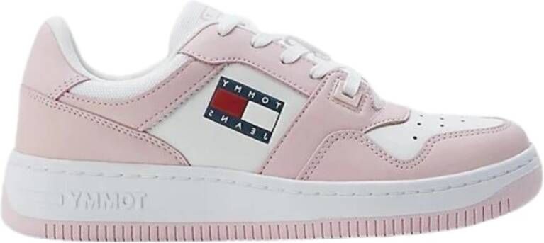 Tommy Jeans Retro Basket Leather Pink Sneakers