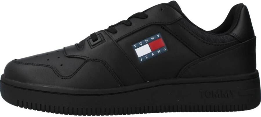 Tommy Hilfiger Retro Basket leren heren sneakers Zwart Echt leer Uitneembare zool - Foto 5
