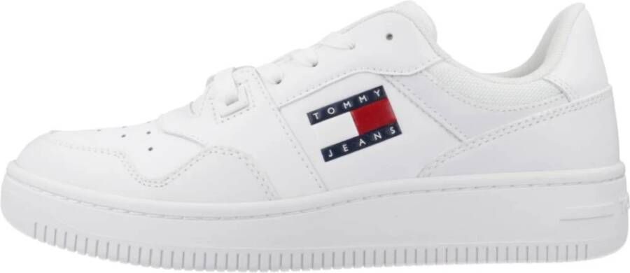 TOMMY JEANS Plateausneakers TJW RETRO BASKET ESS vrijetijdsschoen lage schoen veterschoen met zijlogo-vlag - Foto 4