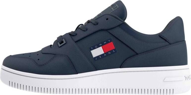 Tommy Hilfiger Retro Basket leren heren sneakers Blauw Uitneembare zool - Foto 3