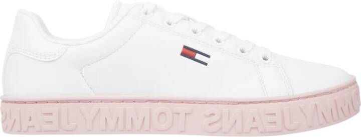 Tommy Jeans Roze Leren Sneakers voor Vrouwen Pink Dames