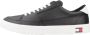 Tommy Hilfiger Zwarte vulkanized sneakers met logoprint - Thumbnail 1
