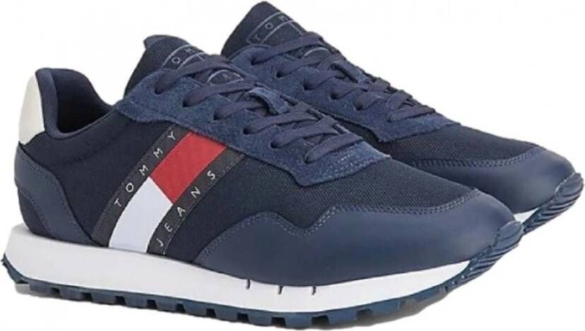 Tommy Hilfiger Tommy Jeans Retro Leather Sneakers Leren Sneaker Heren Blauw - Foto 4