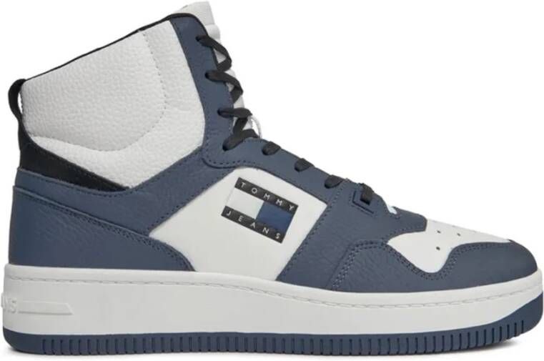 Tommy Hilfiger Retro Leren Basketball Mid-Top Sneakers