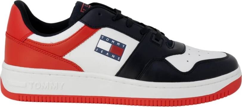 Tommy Hilfiger Witte Leren Sneaker met Platte Zool Multicolor Heren - Foto 5