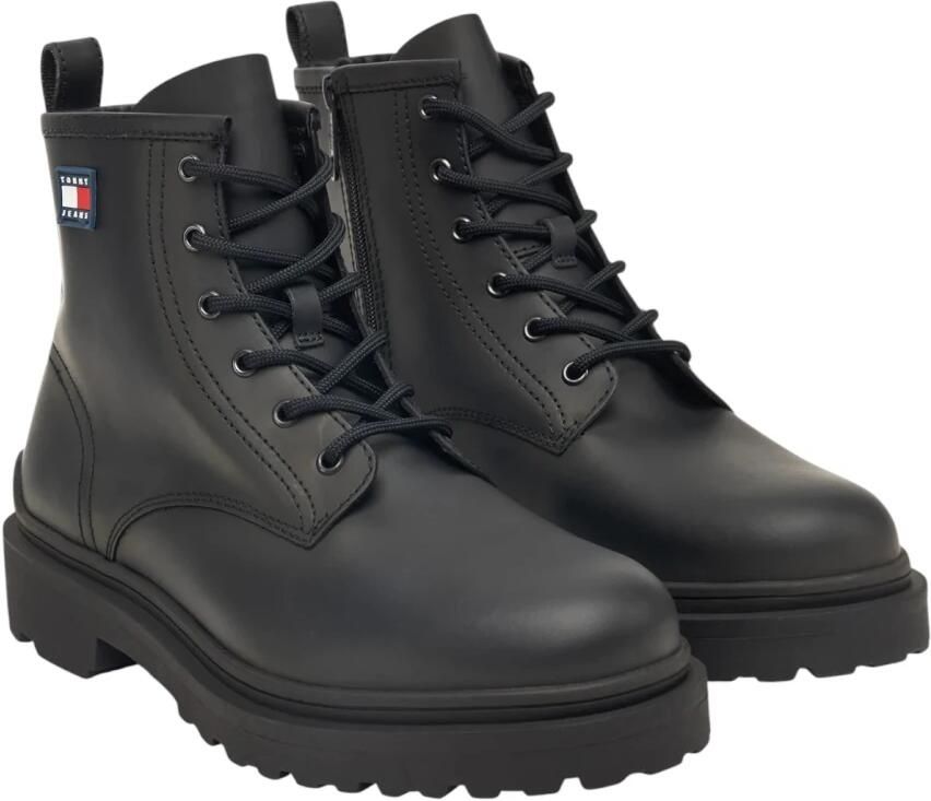 Tommy Jeans Cleat Leren Veterlaarzen