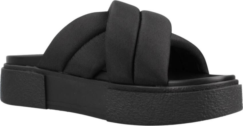 TOMMY JEANS Slippers TJW FLATFORM SANDAL plateau zomerschoen instapschoen met gewatteerde bandages