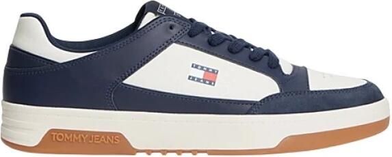 Tommy Jeans Leren Basketbal Sneakers met Contrasttextuur