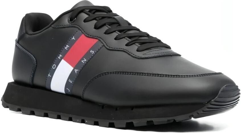 Tommy Hilfiger Leather Runner TJM Essentials Heren Sneakers Zwart - Foto 3