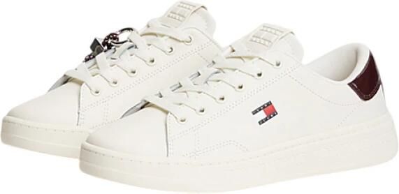 Tommy Jeans Sneakers laag lichtbeige donkerblauw donkerbruin rood - Foto 2