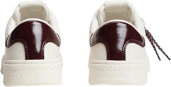 Tommy Jeans Sneakers laag lichtbeige donkerblauw donkerbruin rood - Foto 3