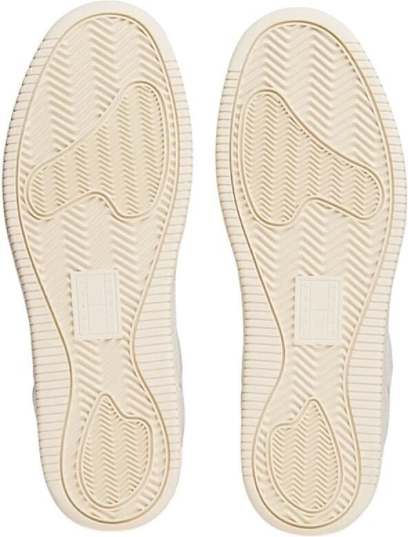 Tommy Jeans Witte Heritage Basketbalsneakers van Leer