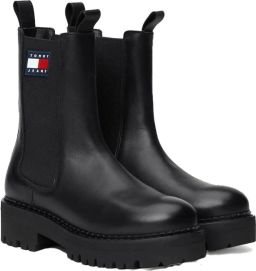 TOMMY JEANS Chelsea-boots TJW URBAN CHELSEA hakken enkellaars instapschoen met stretchinzet