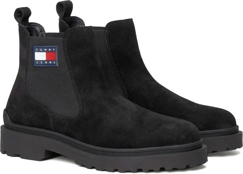 Tommy Jeans Chelsea boots van leer met labelpatch