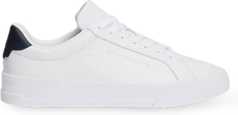 Tommy Jeans Witte Leren Lage Sneakers White Heren