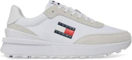 Tommy Jeans Witte Veterschoenen voor Mannen Multicolor Heren