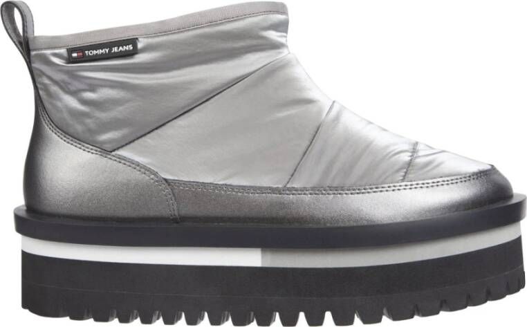 TOMMY JEANS Winterlaarzen TJW NYLON FLATFORM BOOT WL plateau snowboots ankleboots instapschoen met aanhaallus