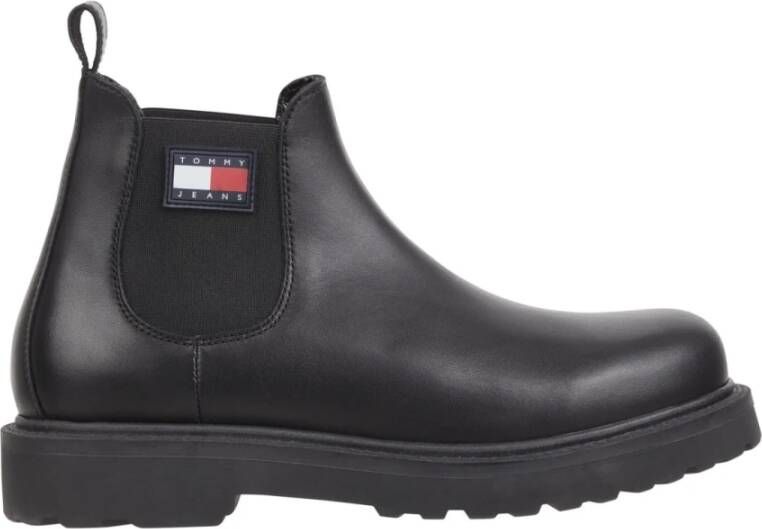 Tommy Jeans Zwarte Enkellaarzen voor Heren Black Heren