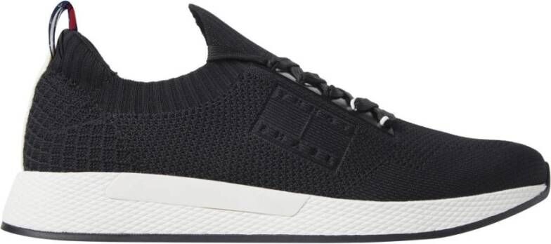 Tommy Jeans Zwarte Gebreide Sneakers voor Mannen Black Heren