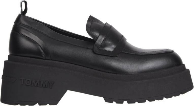 Tommy Jeans Pennyloafers van leer met labeldetail model 'AVA'