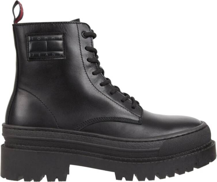 Tommy Jeans Zwarte Veterschoenen Black Heren