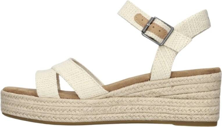 TOMS Audrey naturel | linnen sleehak sandalen Beige Textiel Sandalen met hak Dames - Foto 2