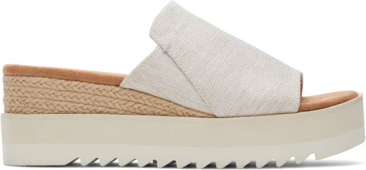 Toms Diana Mule White Onyx Stijlvol en Comfortabel Plateau Slipper