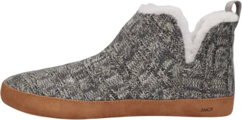 TOMS Gezellige Grijze Gebreide Pantoffels Lola Gray Dames