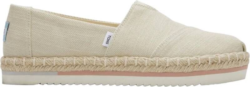 TOMS Platform Rope Loafers Creme Beige Dames