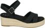 TOMS Audrey linnen sandalen met sleeha Zwart Textiel Sandalen met hak Dames - Thumbnail 9